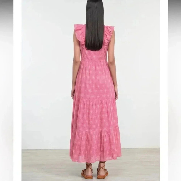Banjanan Orion Maxi Dress Petal Power Fuchsia Floral Cotton Voile Bohemi… - Picture 6 of 16